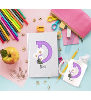 BK Gift Kişiye Özel Harf Tasarımlı Beyaz Defter ve Kupa Hediye Seti-25 (Model 1)