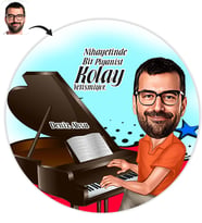 BK Gift Kişiye Özel Bay Piyanist Karikatür Baskılı Yaş Pasta İçin Yenilebilir Şekerli Kağıt  1(Sadece Kağıt)