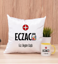 Eczacı Kare Yastık ve Sarı Kupa Bardak