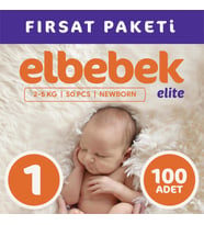 ELBEBEK ELİTE BEBEK BEZİ 1 NUMARA YENİDOĞAN 100 ADET
