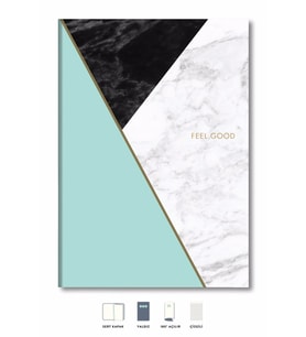 Mermer Defter Çizgili Mint 17x24cm