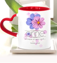 BK Gift Kişiye Özel Anne Anlamı Kırmızı Kalpli Kupa Bardak  10