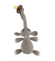 Cuddly Amigurumi Fil Emzik Askılı Uyku Arkadaşım-Gri