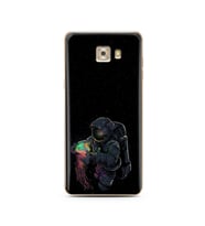 Uzay Kız Tasarım Süper Şeffaf Silikon Telefon Kılıfı Samsung C7 Pro 
