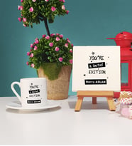 You Are A Limited Edition Türk Kahvesi Fincanı ve Dekoratif Taş Baskı Hediye Seti