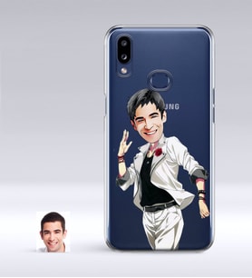 BK Gift Kişiye Özel Erkek Karikatürlü Samsung Galaxy A10s İnce Şeffaf Silikon Telefon Kapağı-34 (Beyaz)