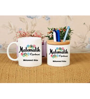 Matematik Öğretmeni Kupa Bardağı ve Kalemliği (Model 1)