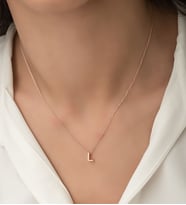 Papatya Silver 925 Ayar Rose Altın Kaplama Üç Boyutlu Gümüş L Harf Kolye