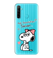 Snoopy Tasarımlı Süper Şeffaf Silikon Telefon Kılıfı Oppo Realmi 6i