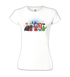 Anime Heros Beyaz Bayan Tshirt