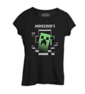 Minecraft Siyah Kadın Tshirt