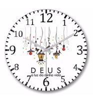 Deus Minha Luz Duvar Saati Bombeli Gercek Cam