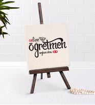 BK Gift Kişiye Özel Online Öğretmen Şovaleli Doğal Taş-1 (Beyaz)