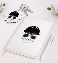 BK Gift Kişiye Özel Mühendis Beyaz Defter Kalem ve Anahtarlık Hediye Seti-4 (Model 1)