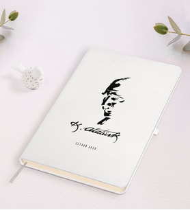 BK Gift Kişiye Özel Atatürk Temalı Beyaz Defter-22