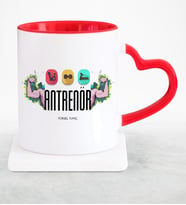 BK Gift Kişiye Özel Mesleki Antrenör Kırmızı Kalpli Kupa Bardak  2