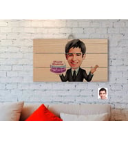 BK Gift Kişiye Özel Erkek Doğum Günü Karikatürlü Otantik Ahşap Palet Tablo-2