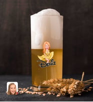 BK Gift Kişiye Özel Marilyn Monroe Karikatürlü Renkli Baskılı Hiball Bira Bardağı (Beyaz)