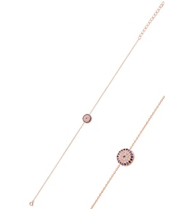 Söğütlü Silver Gümüş rose zirkon taşlı nazar modeli bileklik
