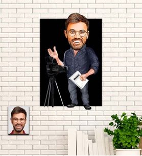 Kişiye Özel Hediye Yönetmen  Karikatür Ahşap Tablo