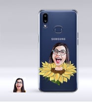 BK Gift Kişiye Özel Bayan Karikatürlü Samsung Galaxy A10s İnce Şeffaf Silikon Telefon Kapağı-47 (Beyaz)