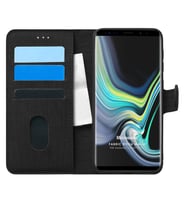 Microsonic Samsung Galaxy Note 9 Kılıf Fabric Book Wallet Siyah
