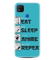 Kılıfland Xiaomi Redmi 9C Kılıf Silikon Resimli Kapak Eat Sleep Anime Stok 250