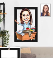 Kişiye Özel Öğretmen Karikatürlü 3D Ahşap Tablo 30x47 Bayan-2