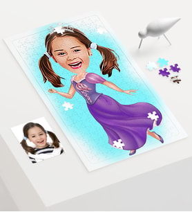 BK Gift Kişiye Özel Çocuk Prenses Karikatür 240 Parça A3 Puzzle  1