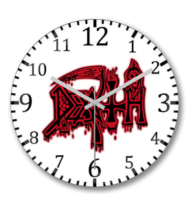 Death1 Duvar Saati Bombeli Gercek Cam