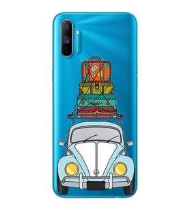 Tatil Araba Tasarımlı Süper Şeffaf Silikon Telefon Kılıfı Oppo Realmi C3