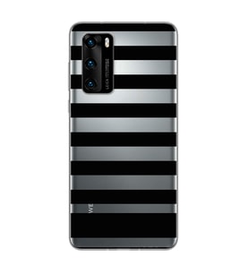 Çizgi Tasarımlı Süper Şeffaf Silikon Telefon Kılıfı Huawei P40