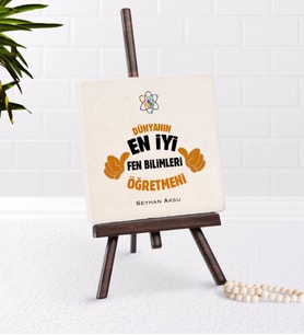 BK Gift Kişiye Özel Fen Bilimleri Öğretmeni Şovaleli Doğal Taş-1 (Beyaz)
