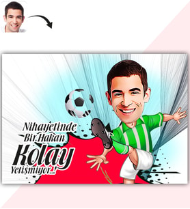 BK Gift Kişiye Özel Bay Futbolcu Yeşil Beyaz Karikatür Baskılı Yaş Pasta İçin Yenilebilir Şekerli Kağıt  1(Sadece Kağıt)