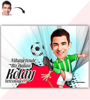 BK Gift Kişiye Özel Bay Futbolcu Yeşil Beyaz Karikatür Baskılı Yaş Pasta İçin Yenilebilir Şekerli Kağıt  1(Sadece Kağıt)