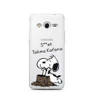 Snoopy Tasarımlı Süper Şeffaf Silikon Telefon Kılıfı Samsung Core 2