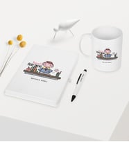BK Gift Kişiye Özel Anasınıfı Öğretmeni Temalı Beyaz Defter Kalem Kupa Seti - 3