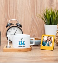 Ebe Fincan ve Turuncu Mini Fotoğraf Çerçevesi