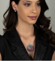Gümüş Rengarenk Zirkon Taşlı Tılsım Tasarım Set (Rose)