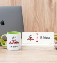 Tıbbi Sekreter Yeşil Kupa Bardak Ve Masa İsimliği Hediye Seti