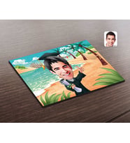 BK Gift Kişiye Özel Erkek Mezun Karikatürlü Ahşap Puzzle-1