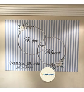 100x70cm Söz, Nişan,Kına Gecesi, Düğün İçin Kişiye Özel Branda Afiş Arka Fon