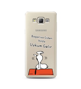 Snoopy Tasarımlı Süper Şeffaf Silikon Telefon Kılıfı Samsung A7 (2015)