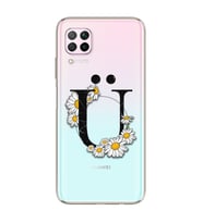 Papatya Harf Tasarım Süper Şeffaf Silikon Telefon Kılıfı Huawei P40 Lite Ü-Harfi