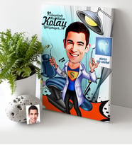 BK Gift Kişiye Özel Bay Diş Hekimi Karikatür Kanvas Tablo 30x50cm 1