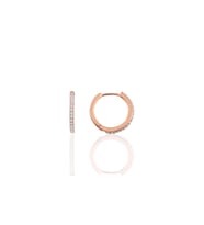 Söğütlü Silver Gümüş 14 mm rose zirkon taşlı tamtur halka küpe