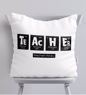 BK Gift Kişiye Özel Öğretmen Beyaz Yastık-2
