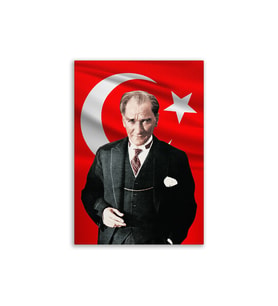 Atatürk Posteri Deri Kanvas Tablo 50x70cm