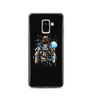 Uzay Astronot Tasarım Süper Şeffaf Silikon Telefon Kılıfı Samsung A8 Plus