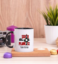 Şehir Plancısı Ahşap Altlıklı Mumlu Siyah Kupa Bardak